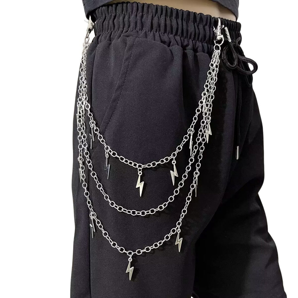 Lightning Pendant Metal Waist Chain